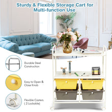 Load image into Gallery viewer, 4 Drawers Storage Trolley Mobile Rolling Utility Cart Home Office Organizer