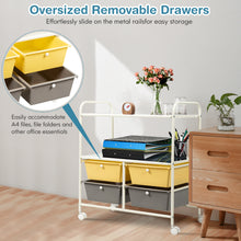 Load image into Gallery viewer, 4 Drawers Storage Trolley Mobile Rolling Utility Cart Home Office Organizer