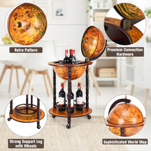 Load image into Gallery viewer, WOOD GLOBE DRINK CABINET WINE BAR MINIBAR BEVERAGE STAND BOTTLE ITALIAN 360MM