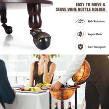 Load image into Gallery viewer, WOOD GLOBE DRINK CABINET WINE BAR MINIBAR BEVERAGE STAND BOTTLE ITALIAN 360MM