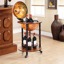 Load image into Gallery viewer, WOOD GLOBE DRINK CABINET WINE BAR MINIBAR BEVERAGE STAND BOTTLE ITALIAN 360MM