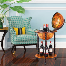 Load image into Gallery viewer, WOOD GLOBE DRINK CABINET WINE BAR MINIBAR BEVERAGE STAND BOTTLE ITALIAN 360MM