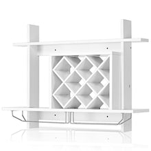 Load image into Gallery viewer, Wall Mounted Wine Rack Organizer Bottle Bottle & Glass Holder Bar Storage Shelf