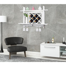 Load image into Gallery viewer, Wall Mounted Wine Rack Organizer Bottle Bottle & Glass Holder Bar Storage Shelf
