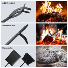 Load image into Gallery viewer, 5PCS Fireplace Tool Set Coal Fire Wood Burner Accessories Fireside Iron Tool