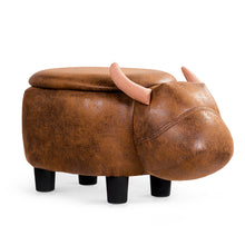 Load image into Gallery viewer, Animal Storage Ottoman Foot Rest Stool Padded Seat Upholstered Ride-on Ottomans