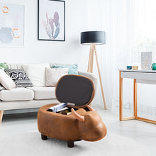 Load image into Gallery viewer, Animal Storage Ottoman Foot Rest Stool Padded Seat Upholstered Ride-on Ottomans