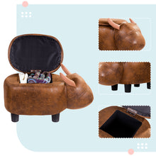 Load image into Gallery viewer, Animal Storage Ottoman Foot Rest Stool Padded Seat Upholstered Ride-on Ottomans
