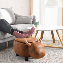 Load image into Gallery viewer, Animal Storage Ottoman Foot Rest Stool Padded Seat Upholstered Ride-on Ottomans