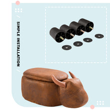 Load image into Gallery viewer, Animal Storage Ottoman Foot Rest Stool Padded Seat Upholstered Ride-on Ottomans