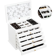 Load image into Gallery viewer, Vintage Wooden Jewellery Box Chest Rings Necklaces Storage Organiser Cabinet