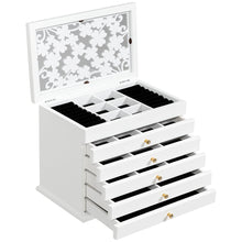 Load image into Gallery viewer, Vintage Wooden Jewellery Box Chest Rings Necklaces Storage Organiser Cabinet