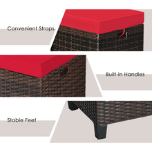 Load image into Gallery viewer, 2 Pieces Outdoor Patio Ottoman All Weather Rattan Wicker Footstool w/Cushions