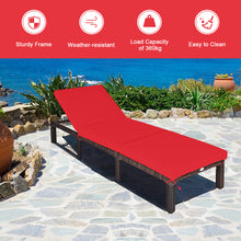 Load image into Gallery viewer, Rattan Sun Lounger 6 Positions Adjustable Deck Chaise Sunbed w/Removable Cushion