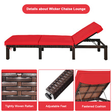 Load image into Gallery viewer, Rattan Sun Lounger 6 Positions Adjustable Deck Chaise Sunbed w/Removable Cushion