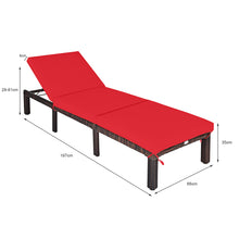 Load image into Gallery viewer, Rattan Sun Lounger 6 Positions Adjustable Deck Chaise Sunbed w/Removable Cushion