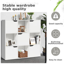 Load image into Gallery viewer, 9 Cube Bookcase Shelving Display Storage Unit Wooden Organiser Cupboard Cabinet