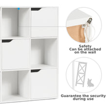 Load image into Gallery viewer, 9 Cube Bookcase Shelving Display Storage Unit Wooden Organiser Cupboard Cabinet