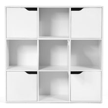 Load image into Gallery viewer, 9 Cube Bookcase Shelving Display Storage Unit Wooden Organiser Cupboard Cabinet