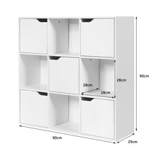Load image into Gallery viewer, 9 Cube Bookcase Shelving Display Storage Unit Wooden Organiser Cupboard Cabinet