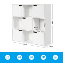 Load image into Gallery viewer, 9 Cube Bookcase Shelving Display Storage Unit Wooden Organiser Cupboard Cabinet