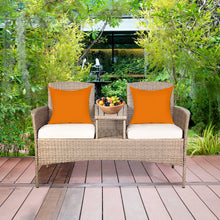 Load image into Gallery viewer, Outdoor Garden Furniture 2-Seater Rattan Chair Middle Tea Table Padded Cushions
