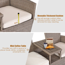 Load image into Gallery viewer, Outdoor Garden Furniture 2-Seater Rattan Chair Middle Tea Table Padded Cushions
