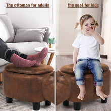 Load image into Gallery viewer, Upholstered Animal Shaped Storage Ottoman Ride-on Footrest Stool Rest Seat New