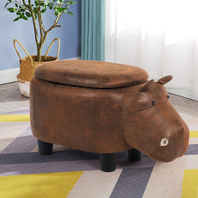 Load image into Gallery viewer, Upholstered Animal Shaped Storage Ottoman Ride-on Footrest Stool Rest Seat New