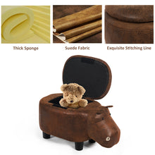 Load image into Gallery viewer, Upholstered Animal Shaped Storage Ottoman Ride-on Footrest Stool Rest Seat New