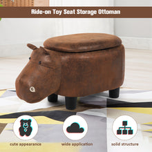 Load image into Gallery viewer, Upholstered Animal Shaped Storage Ottoman Ride-on Footrest Stool Rest Seat New