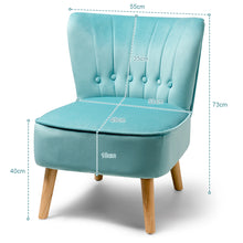 Load image into Gallery viewer, Home Velvet Accent Chair Occasional Soft Oyster Fluted Retro Bedroom Living Room