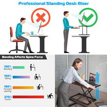 Load image into Gallery viewer, Standing Desk Converter Adjustable Ergonomic Stand Up Desk Riser W/ Gas Spring