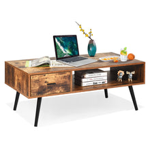 Load image into Gallery viewer, Coffee Table Mid-Century Modern Accent Desk w/1 Drawer & Storage Shelf Reception