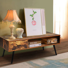 Load image into Gallery viewer, TV Stand Industrial Coffee Table Retro Snack Storage Shelf w/Drawer Reception