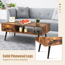 Load image into Gallery viewer, Coffee Table Mid-Century Modern Accent Desk w/1 Drawer & Storage Shelf Reception