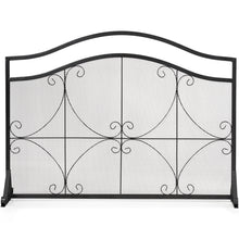 Load image into Gallery viewer, Fire Guard, Decorative Spark Flame Barrier with Metal Mesh and Stable Stand, Iron Fireplace