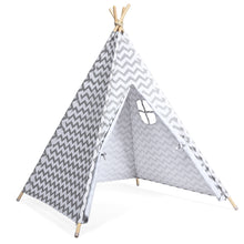 Load image into Gallery viewer, Kids Teepee Tent With Floor Mat Cotton Canvas Indian Indoor Outdoor Play House