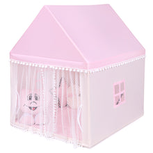 Load image into Gallery viewer, Kids Play Tent Wood Frame Large Playhouse Castle Fairy Tents With Mat Pink