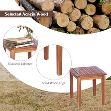 Load image into Gallery viewer, 3 Pieces Patio Rocking Chair Set Acacia Wood Rocker with Side Table Outdoor Rocking Chairs with Wicker Rattan Seat & Backrest