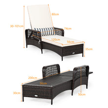 Load image into Gallery viewer, Patio Chaise PE Rattan Lounge Chair Leisure Recliner Adjustable Sun Lounger