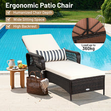 Load image into Gallery viewer, Patio Chaise PE Rattan Lounge Chair Leisure Recliner Adjustable Sun Lounger
