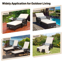 Load image into Gallery viewer, Patio Chaise PE Rattan Lounge Chair Leisure Recliner Adjustable Sun Lounger