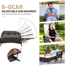 Load image into Gallery viewer, Patio Chaise PE Rattan Lounge Chair Leisure Recliner Adjustable Sun Lounger