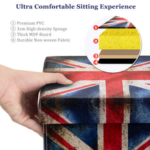 Load image into Gallery viewer, Folding Storage Ottoman Pouffe Toy Box Padded Footstool Space Saving Cube Chest