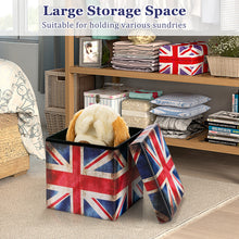 Load image into Gallery viewer, Folding Storage Ottoman Pouffe Toy Box Padded Footstool Space Saving Cube Chest