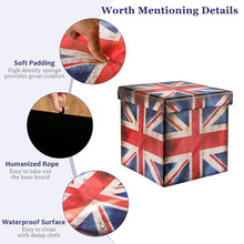 Load image into Gallery viewer, Folding Storage Ottoman Pouffe Toy Box Padded Footstool Space Saving Cube Chest