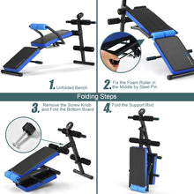 Load image into Gallery viewer, Foldable Adjustable Sit Up Bench Machine Weight Body Workout Barbell Home Gym