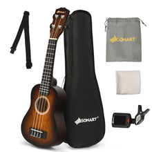 Load image into Gallery viewer, 21 Inches Ukulele Beginner Wooden Small Starter Hawaiian Guitar Instrument