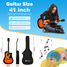 Load image into Gallery viewer, 41 Inch Full Size Steel-String Guitar Acoustic Guitar with Gig Bag Tuner Pick